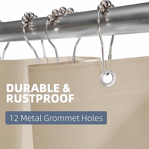 Titanker Shower Curtain Liner 72x72 Tan Shower Liner Lightweight PEVA Shower - Image 4