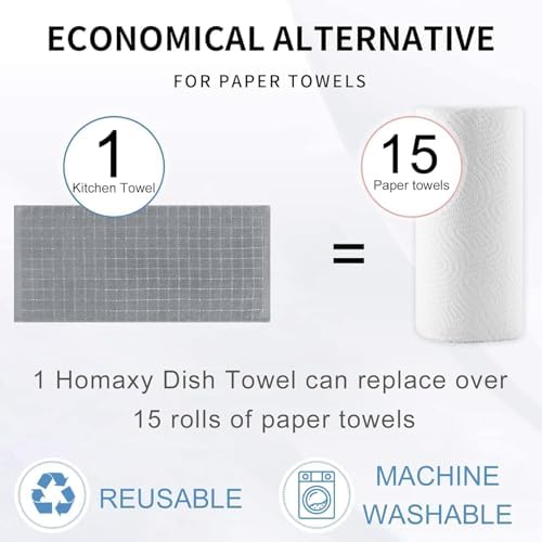 Homaxy 100% Cotton Terry Kitchen Towels, 2 Pack - Image 7
