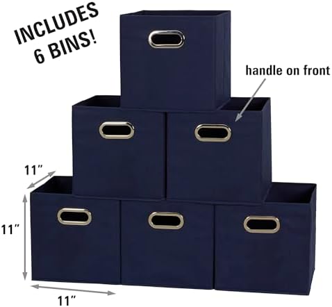 Household Essentials 81-1 Foldable Fabric Storage Bins | Set of 6 Cubby Cubes - Image 2