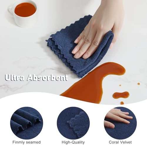 Homaxy Super Soft 12 Pack Kitchen Towels and Dishcloths Set - Image 4