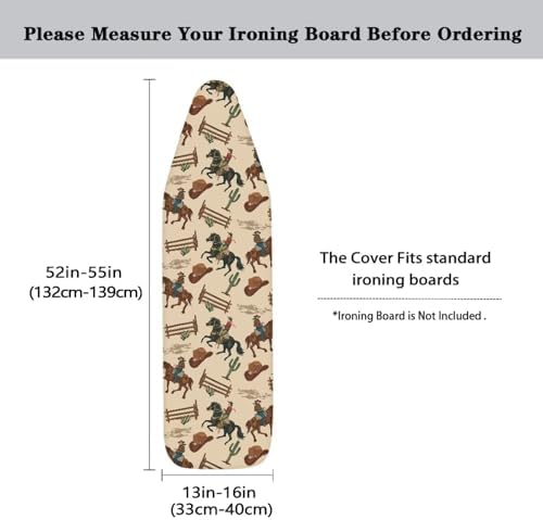 Western Cowboy Horse Ironing Board Cover and Pad Standard Size Iron Board - Image 5