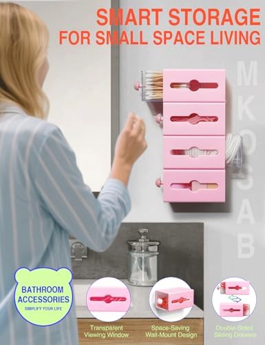 Qtip Holder for Bathroom Wall Organizer – Bathroom Decor, Dorm Room Essential - Image 2