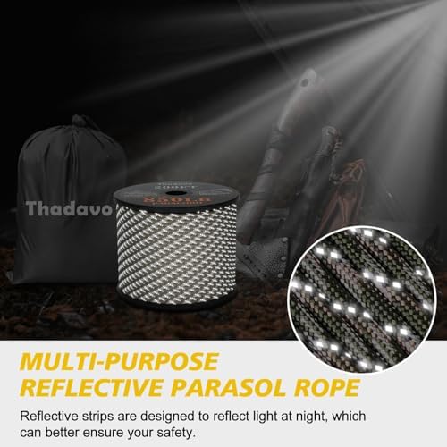 850Ib Reflective ParachuteRope, 50/100/200/500/1000ft 4MM 11 Strand Cords - Image 4
