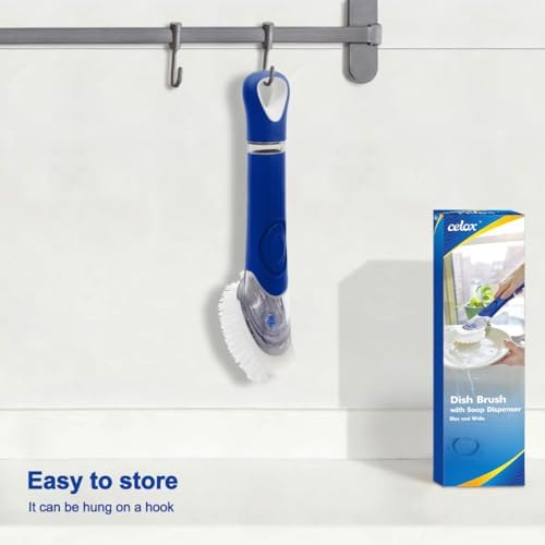 CELOX Dish Brush with Soap Dispenser, Dish Wand Bursh with Handle, 1 Wand & 3 - Image 4
