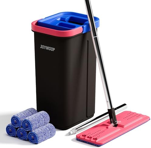 JOYMOOP Flat Mop System, Microfiber Mop and Bucket Set, Floor & Wall Cleaning by JOYMOOP
