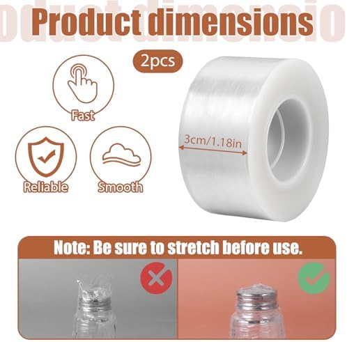 2 Pcs Mini Stretch Wrap Moving Wrapping Plastic Roll 1.18in X 1500ft Plastic - Image 2