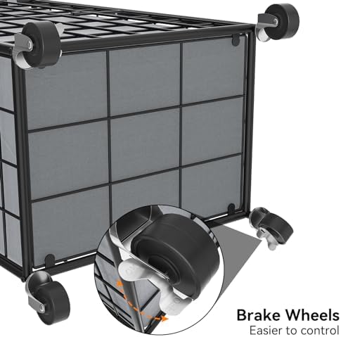 WOWLIVE Rolling Laundry Basket, Metal Wire Frame Laundry Hamper - Image 7