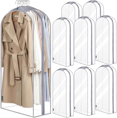 BALEINE 9PK Clear Garment Bags for Hanging Clothes by BALEINE