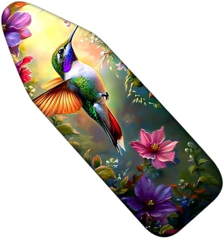 Nuxovilar Hummingbird Flowers Ironing Board Cover 15x54 Polyester by Nuxovilar