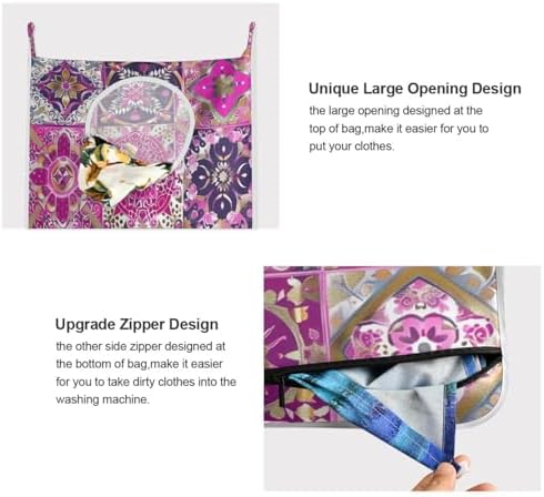 1PC Hanging Laundry Hamper Bag Over the Door Laundry Hamper Wall Hamper Large - Image 4