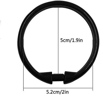 Shower Curtain Rings-12 Pack- Plastic Shower Curtain Hooks O-Shaped Rings Hook - Image 2