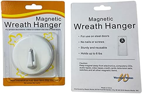 Magnetic Wreath Hanger Hook for Steel Metal Doors Indoor Outdoor Set of 2 - Image 4