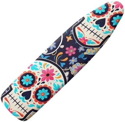 Tribe Floral Skull Ironing Board Cover 15x54 Inch Standard Mexican Skeleton by Daulesho