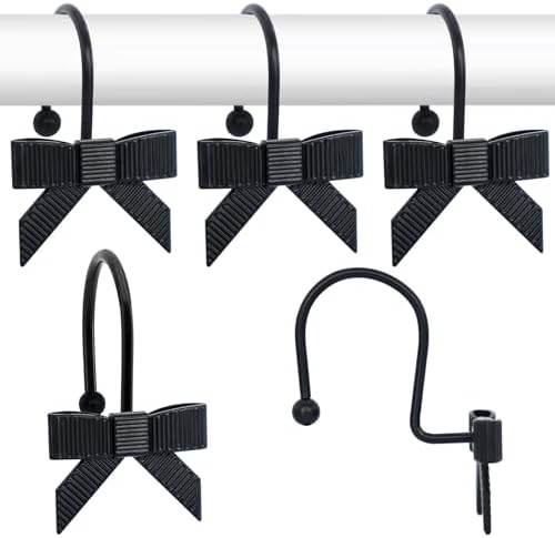 Decorative Shower Curtain Hooks, Luxury Bowknot Shower Curtain Rings, Modern by JTDTH