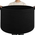OIAHOMY 90L XXXLarge Blanket Basket Living Room Laundry Basket Black by MasterofSpaceOptimization