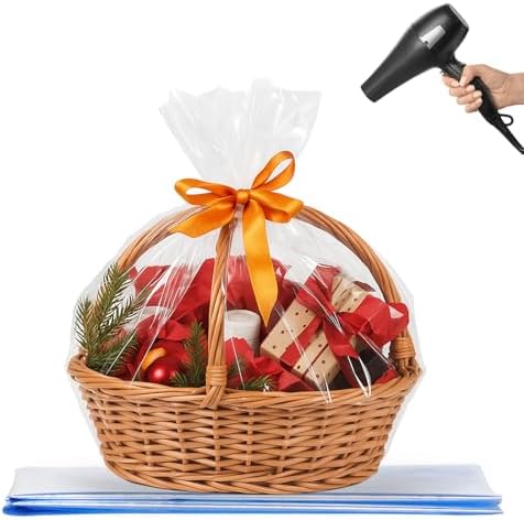WIKDAY Heat Shrink Wrap Bags for Gift Baskets 10 PCS 24x30 Inches Large by WIKDAY