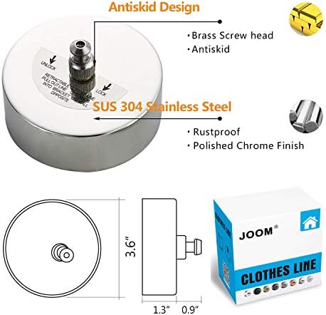 JOOM Retractable Clothesline Indoor, 9.2 FT Wall-Mounted Laundry Line - Image 3