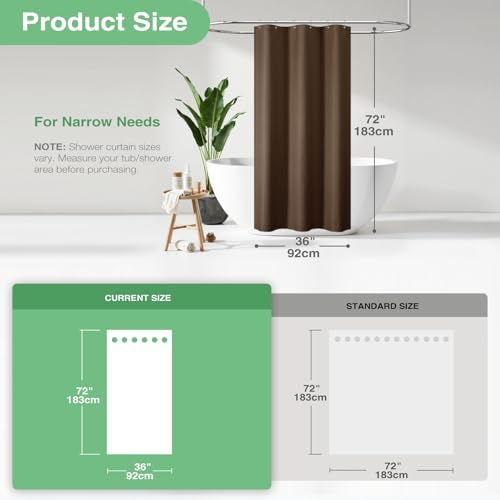 Dynamene Stall Waffle Shower Curtain 256 GSM Heavy Fabric 36x72 Brown - Image 3