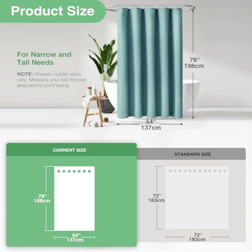 Dynamene Stall Waffle Shower Curtain 256 GSM Heavy 54"x78" Teal/Turquoise - Image 3