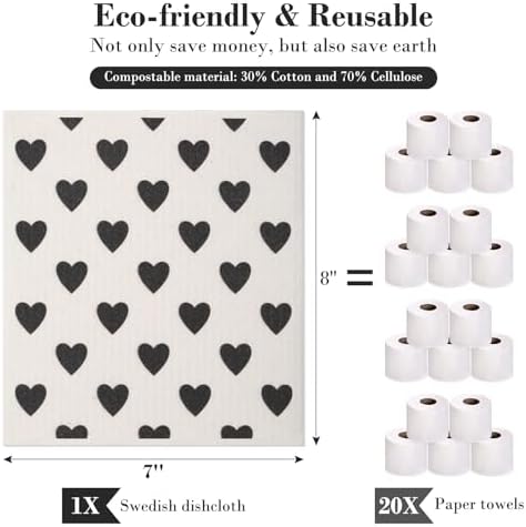 Lucomb 8 Pack Swedish Kitchen Dishcloths, Reusable Dish Cloth Paper Towels - Image 3