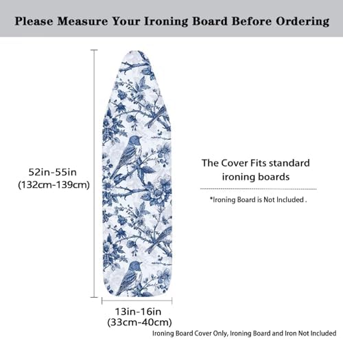 Vintage Blue Hummingbird Ironing Board Covers Fits Standard Sizes Ironing Board - Image 5