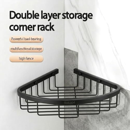 Corner Shower Caddy, 201 Stainless Steel Bathroom Shelf Organizer, Wall Mounted - Image 5