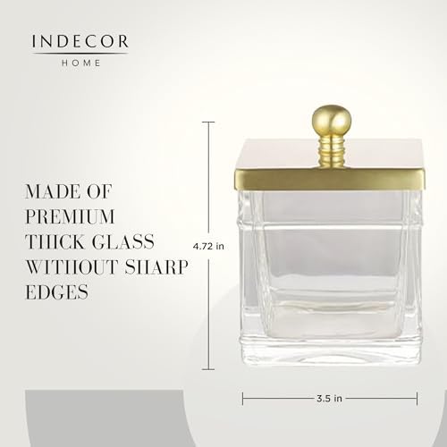 Clear Transparent Hotel Style Apothecary Tempered Glass Canister Jar W/ Gold - Image 5