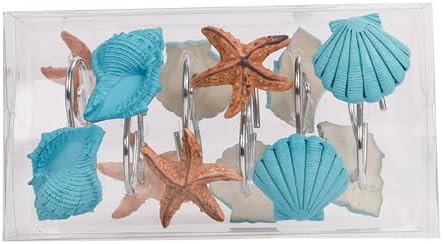 Seashell Shower Curtain Hooks 12pcs Beach Shower Curtain Rings Bath Shower - Image 5