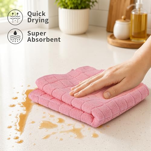 Kitinjoy Premium Kitchen Towels, Large 100% Cotton Terry 390 GSM Kitchen Hand - Image 3