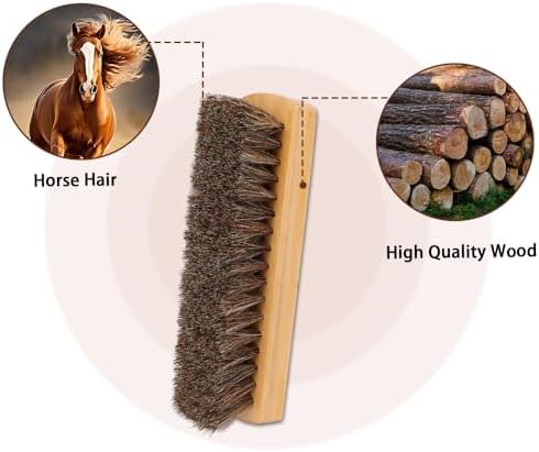 Shoe Brush, Horsehair Shoe Brush Shoe Cleaning Brush Boot Brush - Image 4