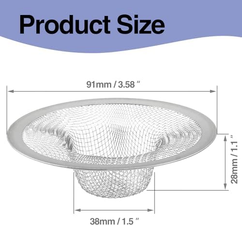 Piutouyar 2 Pack Stainless Steel Kitchen Sink Strainer, 3.5 Inch Diameter - Image 2