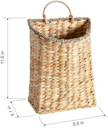 Woven Hanging Wall Basket, Rattan Wall Basket Planter, Front Door Hanger Basket - Image 5