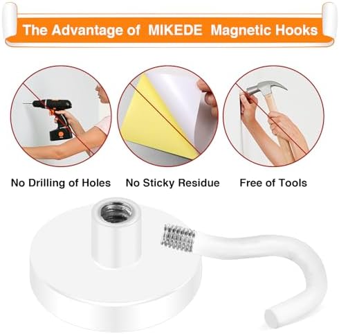 MIKEDE Magnetic Hooks Heavy Duty Cruise Essentials 120LBS Strong Magnets - Image 4