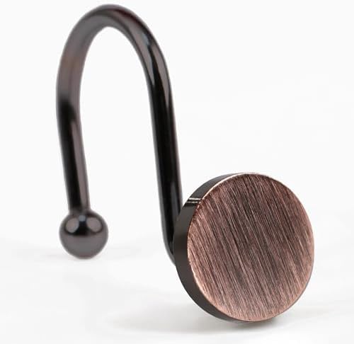 Vintage Bronze Shower Curtain Hooks: Rust Proof Metal Curtain Rings by PopKozzi