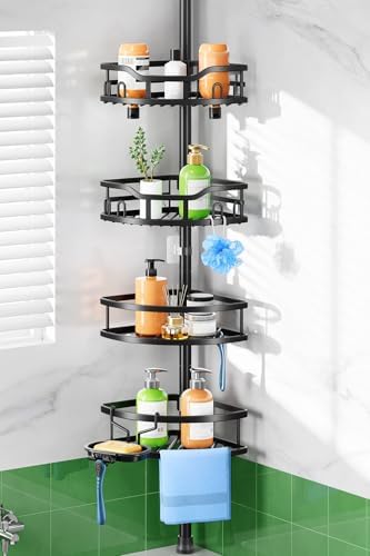 HAMITOR Shower Caddy Tension Pole: Rustproof Quick Install Standing Corner by HAMITOR