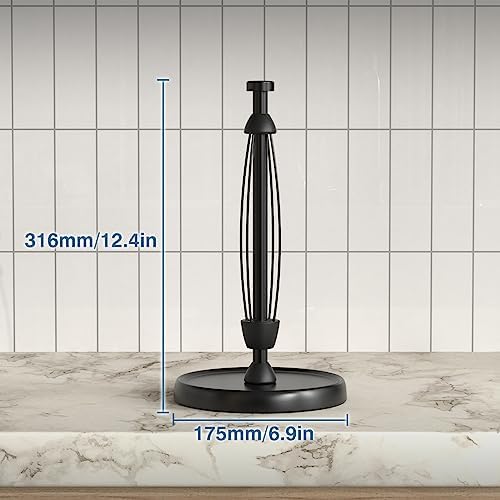 Paper Towel Holder Countertop, One-Handed Tear, Stainless Steel, Weighted Base - Image 6