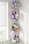 Corner Shower Caddy Tension Pole 4-Tier 47-121 Adjustable Stainless Steel by ESSEMELLC