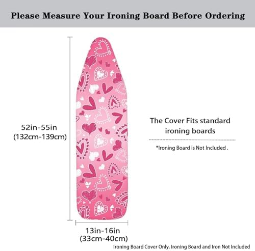 Pink Heart Ironing Board Cover Valentines Day Iron Board Cover Romantic - Image 5