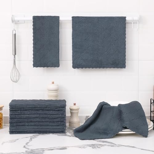 Homaxy 18 Pack Super Soft Absorbent Dish Towels, Dark Grey - Image 6