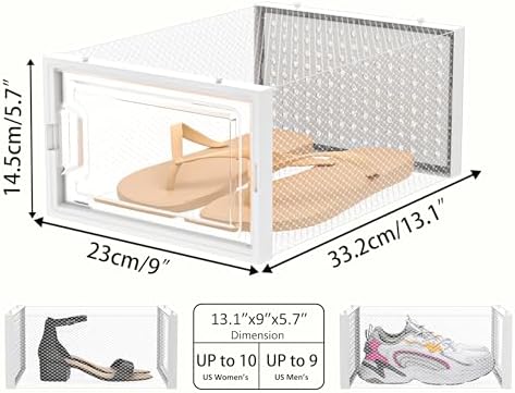 HOMIDEC Clear Shoe Storage Boxes, Stackable Shoe Organizer - Image 3