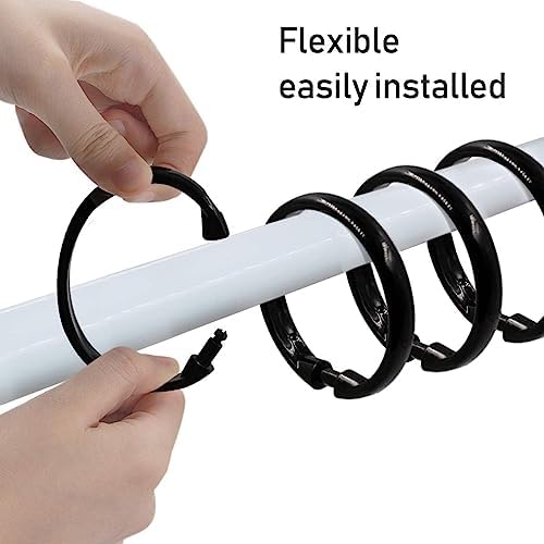 Shower Curtain Rings-24 Pack- Plastic O-Shaped Rings Hook Glide Easily on - Image 4