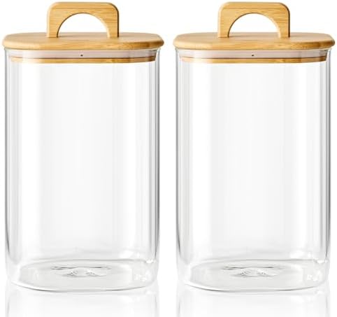 Sweejar 4 qt Large Jars with Bamboo Lids, 1 Gallon Glass Candy Jar with Lid by Sweejarco1949