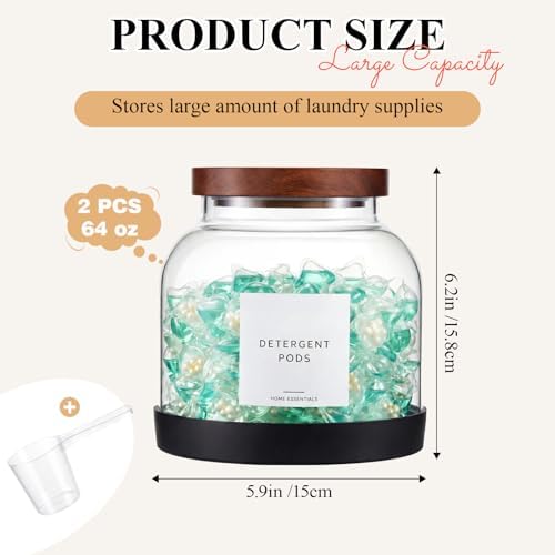 2 Pack Glass Laundry Pods Container - Image 2