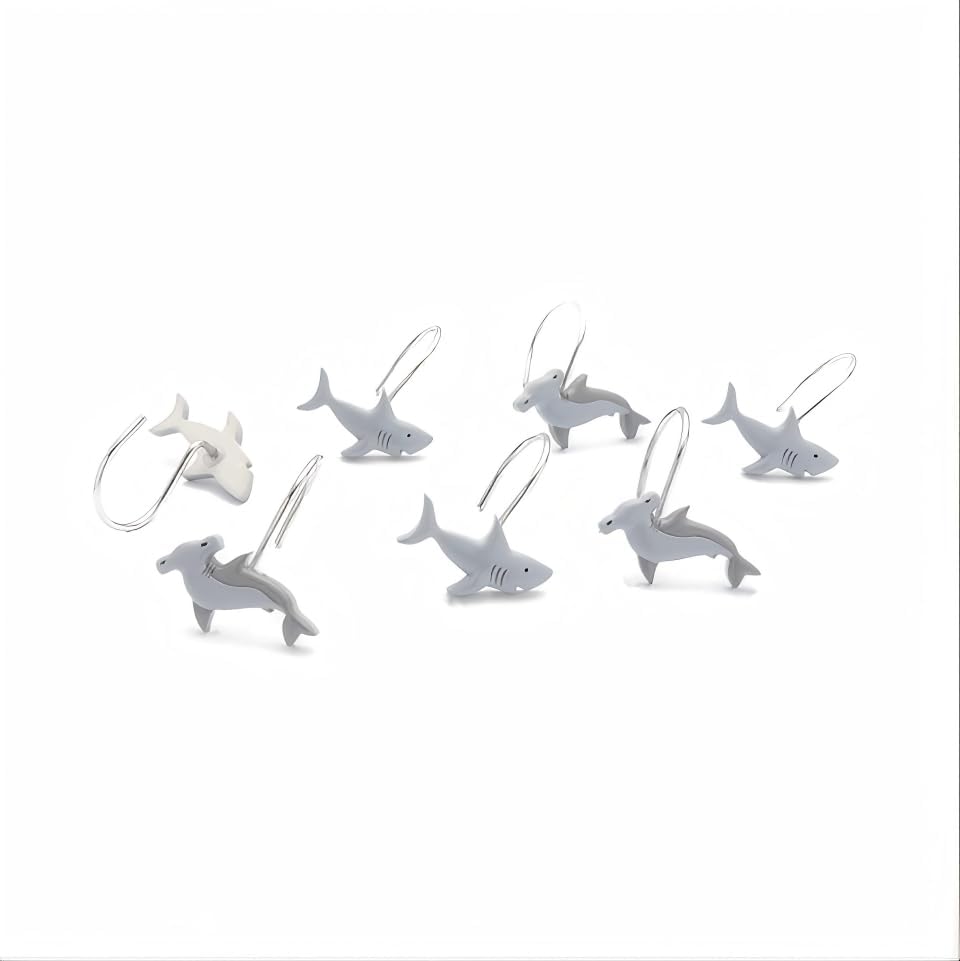 12pcs Shark Shower Curtain Hooks Decorative Shower Curtain Hangers Cute - Image 5
