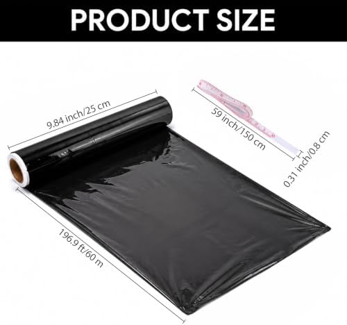 1 Rolls 60 Meters Black Osmotic Plastic Body Wrap, Workout Sweat Enhancer Belly - Image 2