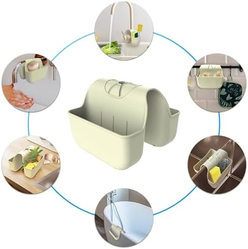 Sponge Holder for Kitchen Sink, Silicone Sink Saddle Caddy Organizer Rack - Image 5