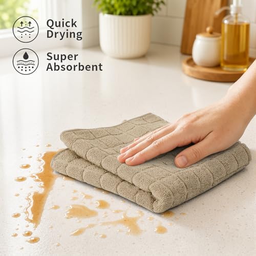 Kitinjoy Premium Kitchen Towels, Large 100% Cotton Terry 390 GSM Kitchen Hand - Image 3