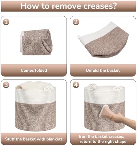 Goodpick Jute Woven Basket for Blankets Clothes Organizing，Cotton Rope - Image 6