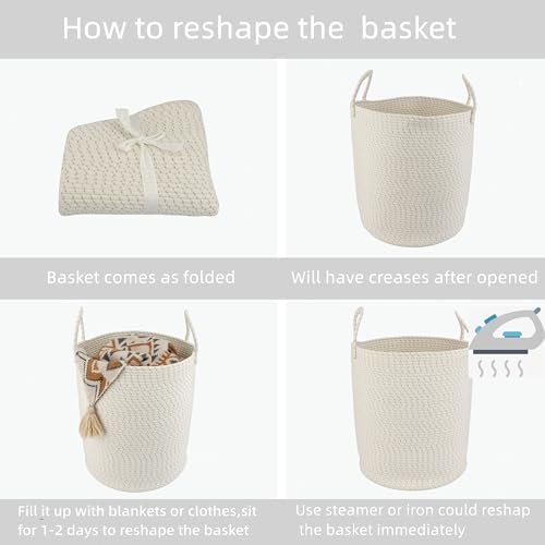 XUANGUO Cotton Rope Laundry Basket Hamper - Image 7