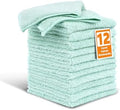 Coral Velvet Grayish Blue Washcloths 12 Pack, Highly Absorbent and Soft by TEAWOO